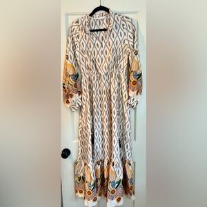 ANANY NWOT Elegant Geometric Patterned Maxi Dress, Size S